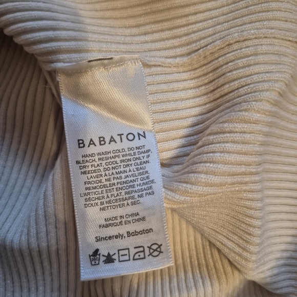 Aritzia Babaton Compose midi dress. Ribbed knit. Cream Large L - Picture 7 of 7